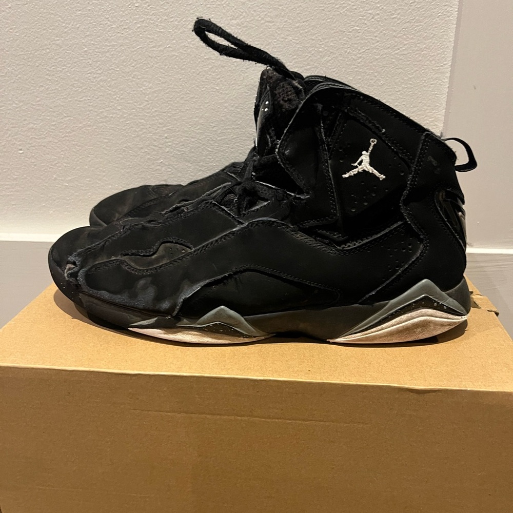Jordan Black and Silver Athletic Shoes